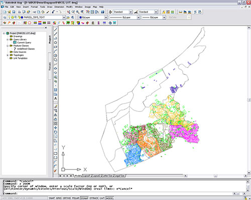 Dagupan City's digital tax maps generated utilizing Amellar GIS's customized utility for digital parcel mapping.
